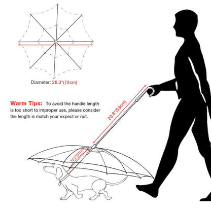 Dog Transparent Umbrella With Traction Chain Removable Umbrella